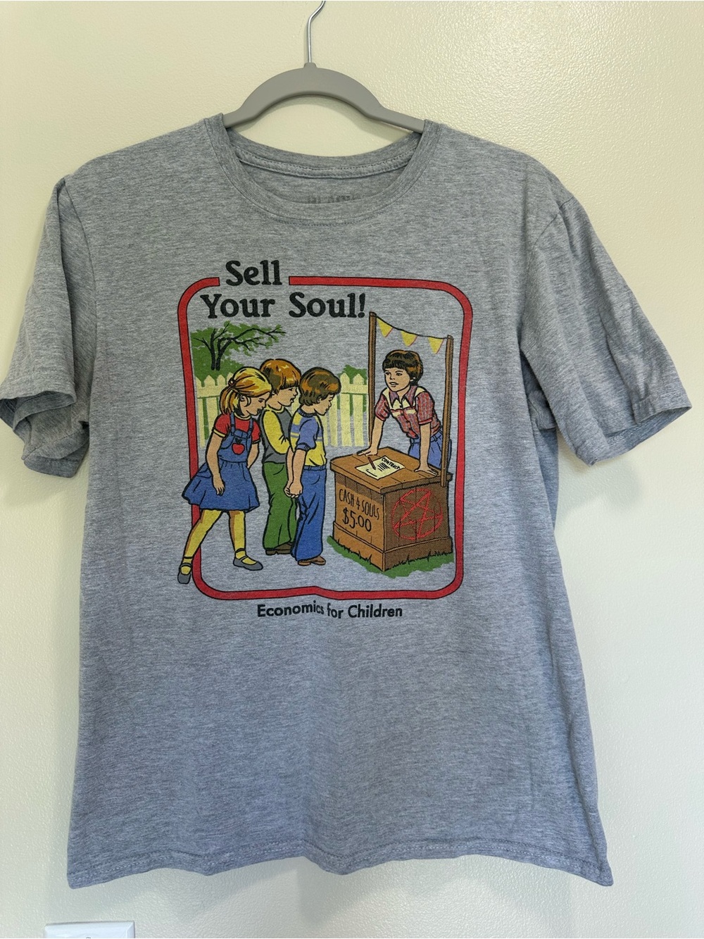 Grey Graphic Tee "Sell Your Soul"